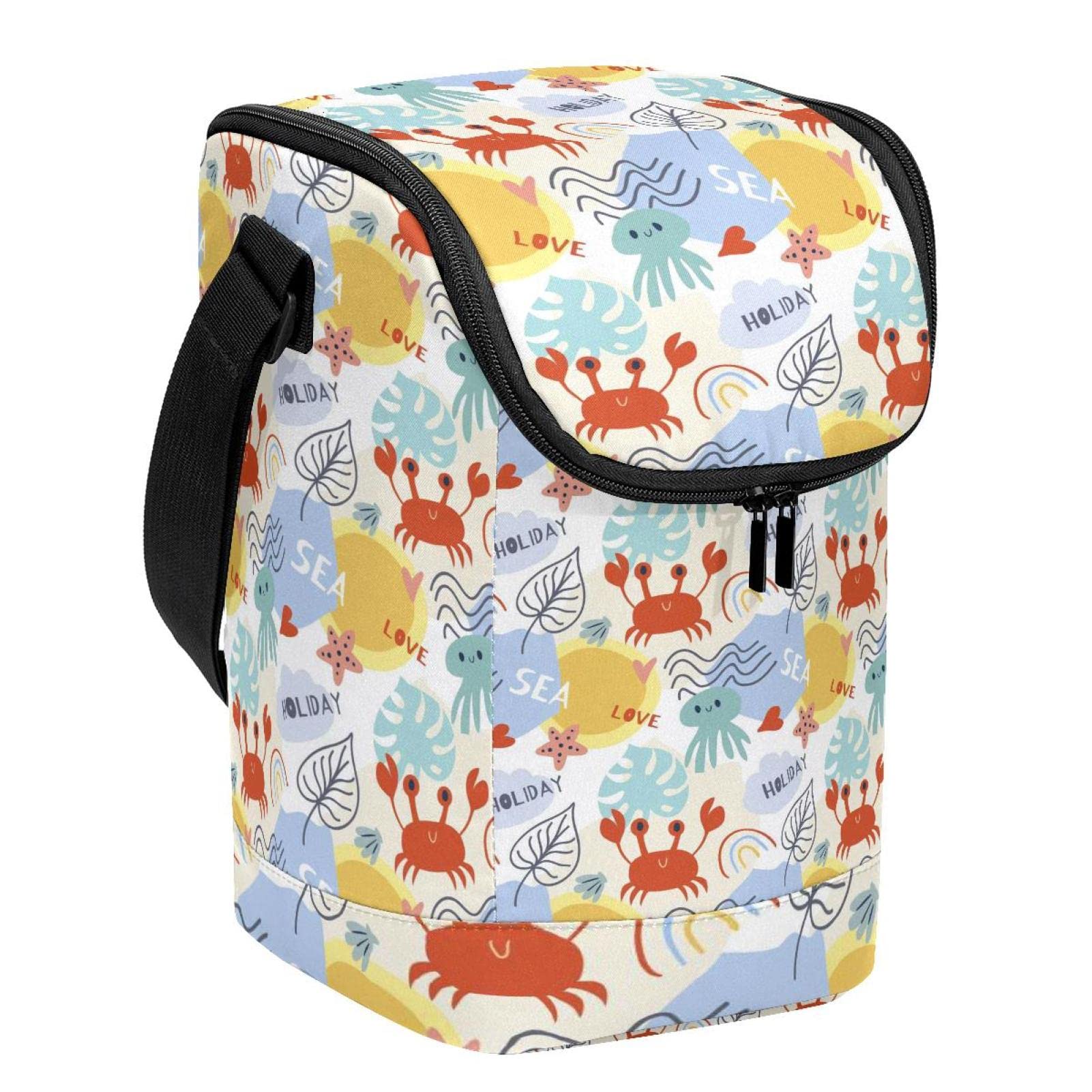 Bolsas bento para escuela con estampado marino evitan comida aplastada