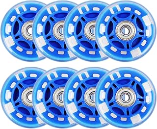 JHKJ Inline Skate Wheels 64mm/ 70mm Luminous Inline Skates Replacement Wheels with Bearings for Indoor/Outdoor 8-Pack
