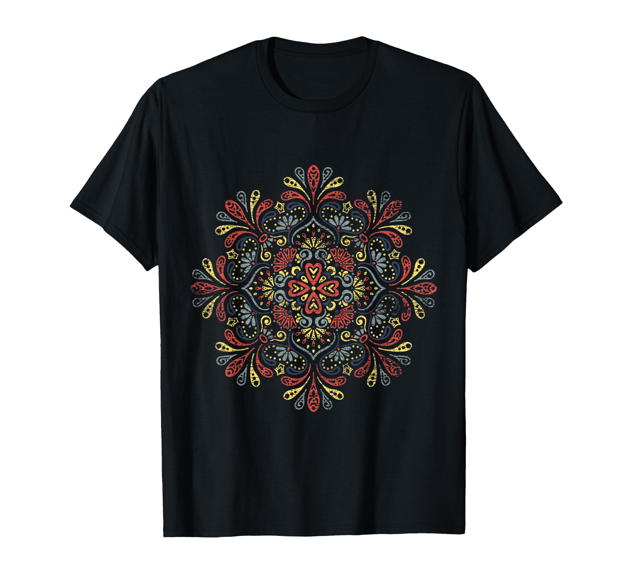 Vintage Prana Art Sacred Geometry Vibration Yoga Mandala T-Shirt