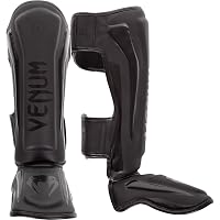 VENUM LEG GUARDS ELITE SHIN GUARDS (MAT BLACK) EU-VENUM-1394-BC //Legers Kickboxing Martial Arts Armor Protector