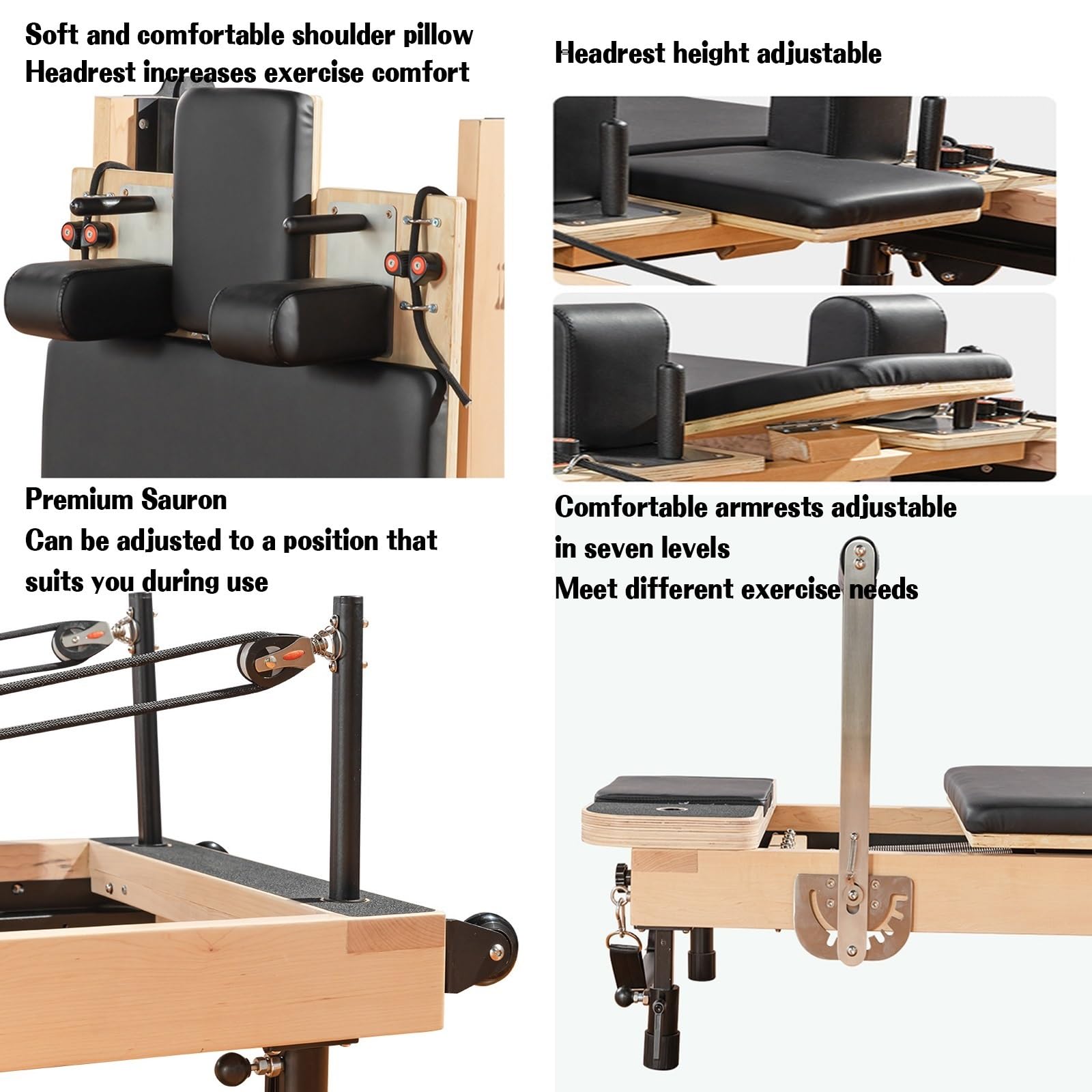 Pilates Reformer Machine - Składany sprzęt do treningów domowych - drewniana wielofunkcyjna konstrukcja do rozciągania i równowagi