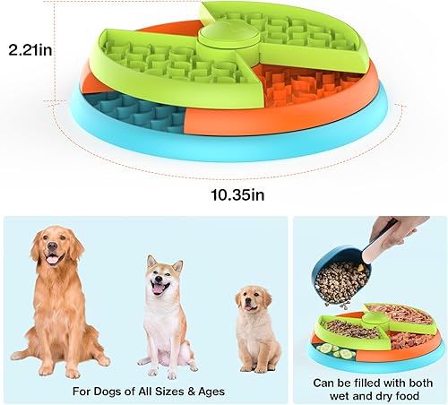 Miniatura 4 de Cuenco para perros de alimentación lenta, antideslizante, reduce el aburrimiento y la ansiedad, adecuado para perros medianos y grandes, hecho de