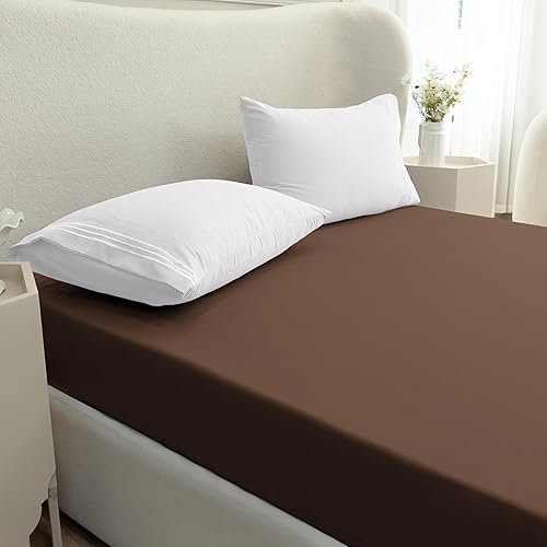 Miniatura 3 de Mocassi - Sábana bajera ajustable de tamaño matrimonial, fresca, profunda caída lateral de hasta 16 pulgadas, 1800 hilos, suave, resiste arrugas,