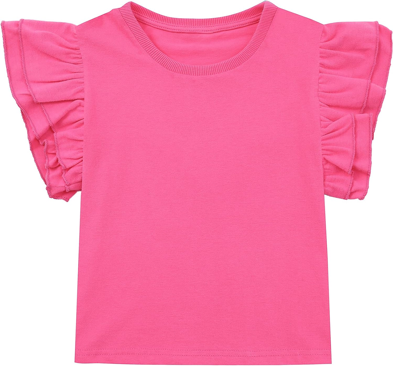 A&J DESIGN Baby & Toddler Girl Ruffle Heavyweight T-Shirts 12M-4T