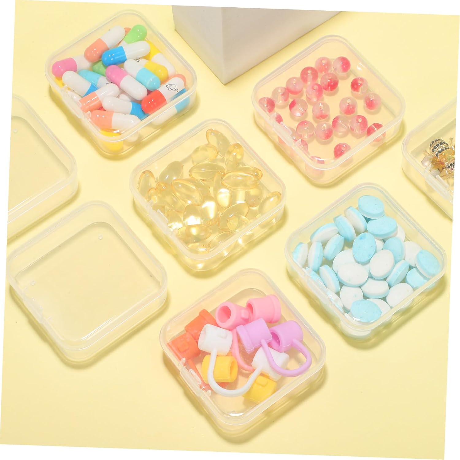 BESTOYARD 24Pcs Box Fishing Gear Jewelry earplugs Beaded Storage Container Square Storage case Clear Storage case Storage Accessory Box Multifunction Small Divided case Small Item Box