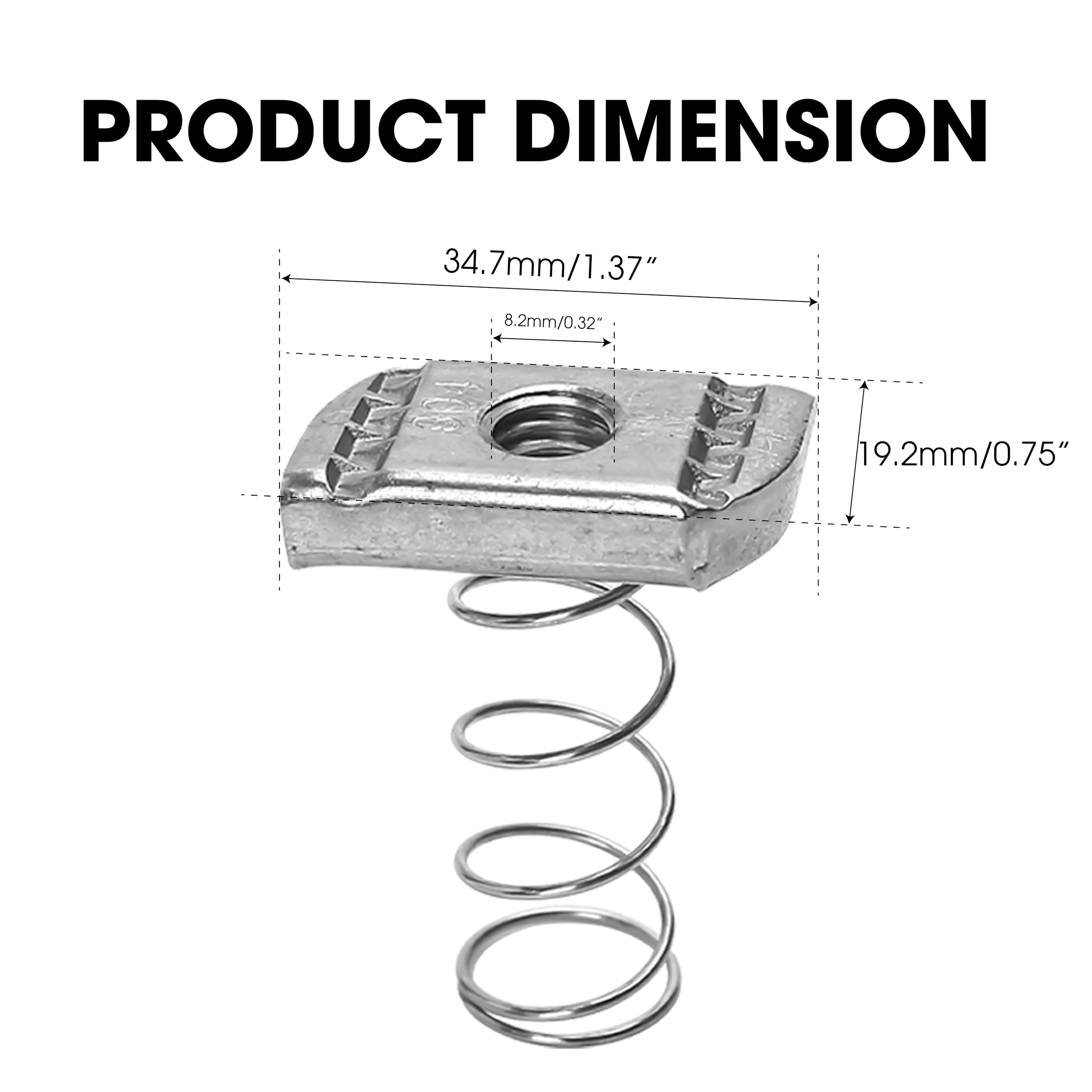 Stainless Steel Strut Channel Nuts - 10 Pack -2
