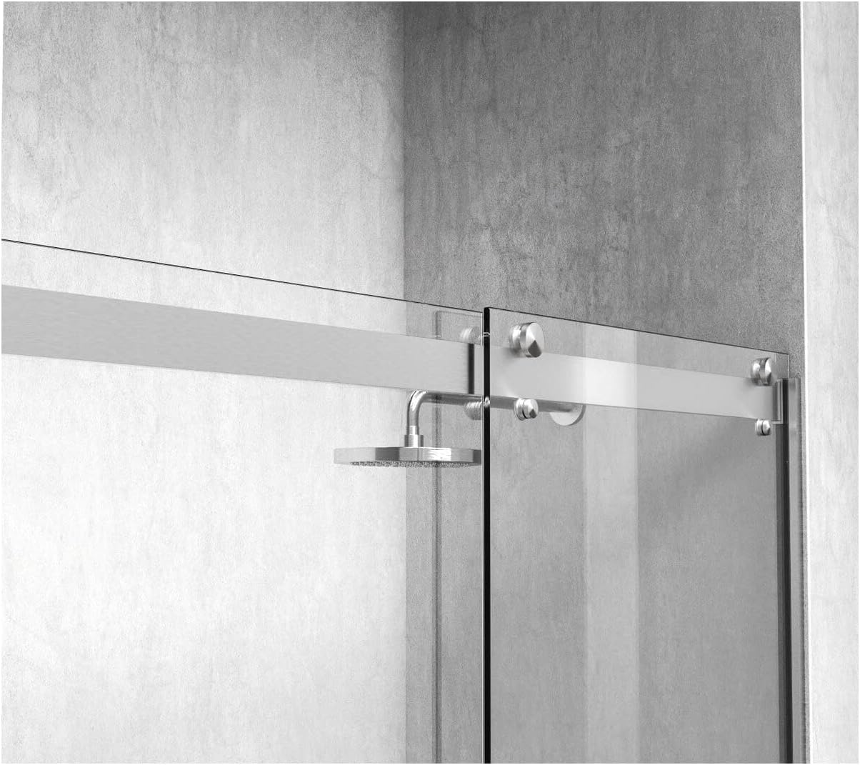 Elegant Kitchen and Bath Hamilton Frameless Aluminum Shower Door in Nickel