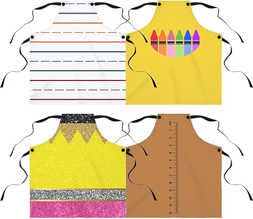 Disfraz de Halloween para profesores de papelería, delantal para profesores adultos, lápiz marcador de crayón de Halloween, cuaderno, libro, disfraz