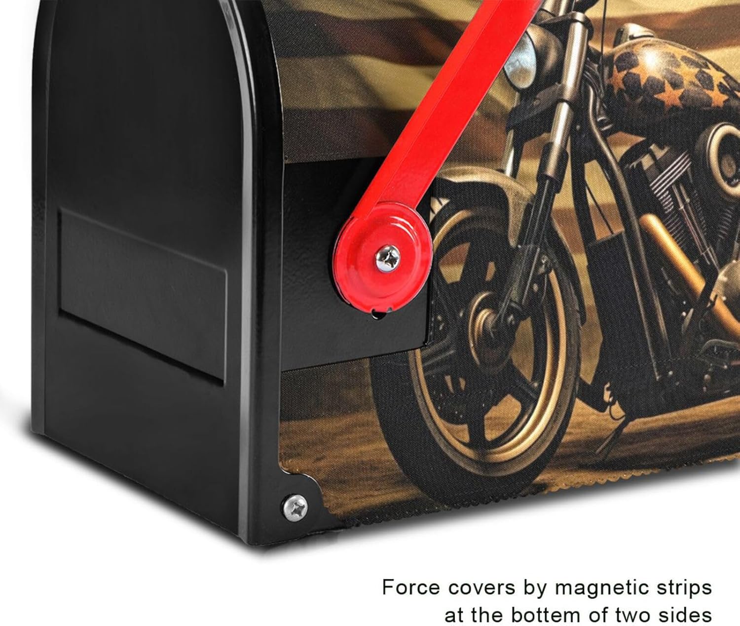 Magnetic Mailbox Covers - Vintage Motorcycle Flag Standard Size 18x21 Inches for Garden Yard Outdoor - Easy to Install Mailbox Wraps for Post Letter Box