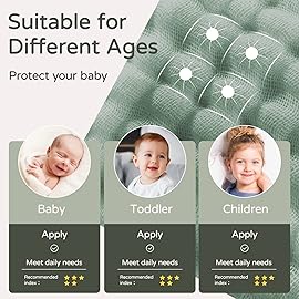 Yoofoss Hooded Baby Towels for Newborn 2 Pack 100% Muslin Organic Cotton Baby Bath Towel with Hood for Babies, Infant, Toddler and Kids, 32x32Inch, Soft and Absorbent Newborn Essential,Grey&Dark Green