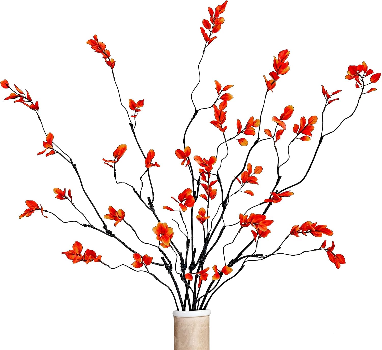 5PCS Artificial Eucalyptus Stems Faux Ficus Branches Fake Greenery for Home Office Wedding Vase Filler Shop Decoration