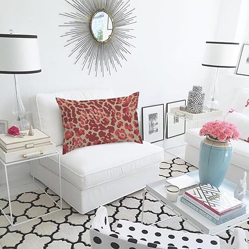 Miniatura 3 de Funda de almohada de leopardo rojo y marrón con estampado de guepardo, funda de cojín de antílope rojo y marrón, funda de almohada decorativa de 12