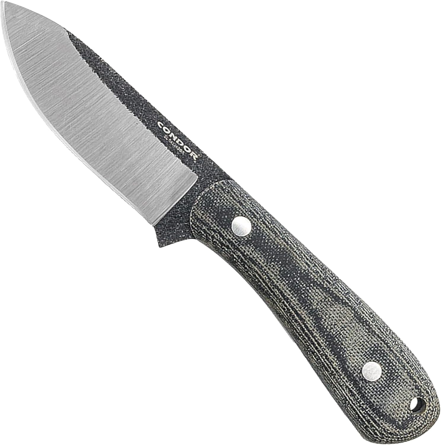 Condor Tool & Knife Ceres Knife - 3.59 In Sandvik 14C28N Stainless Steel - Flat Grind w/Second Bevel - Micarta Handle - Kydex w/Leather Belt Sheath Perfect for Camping & Survival 6.35 oz