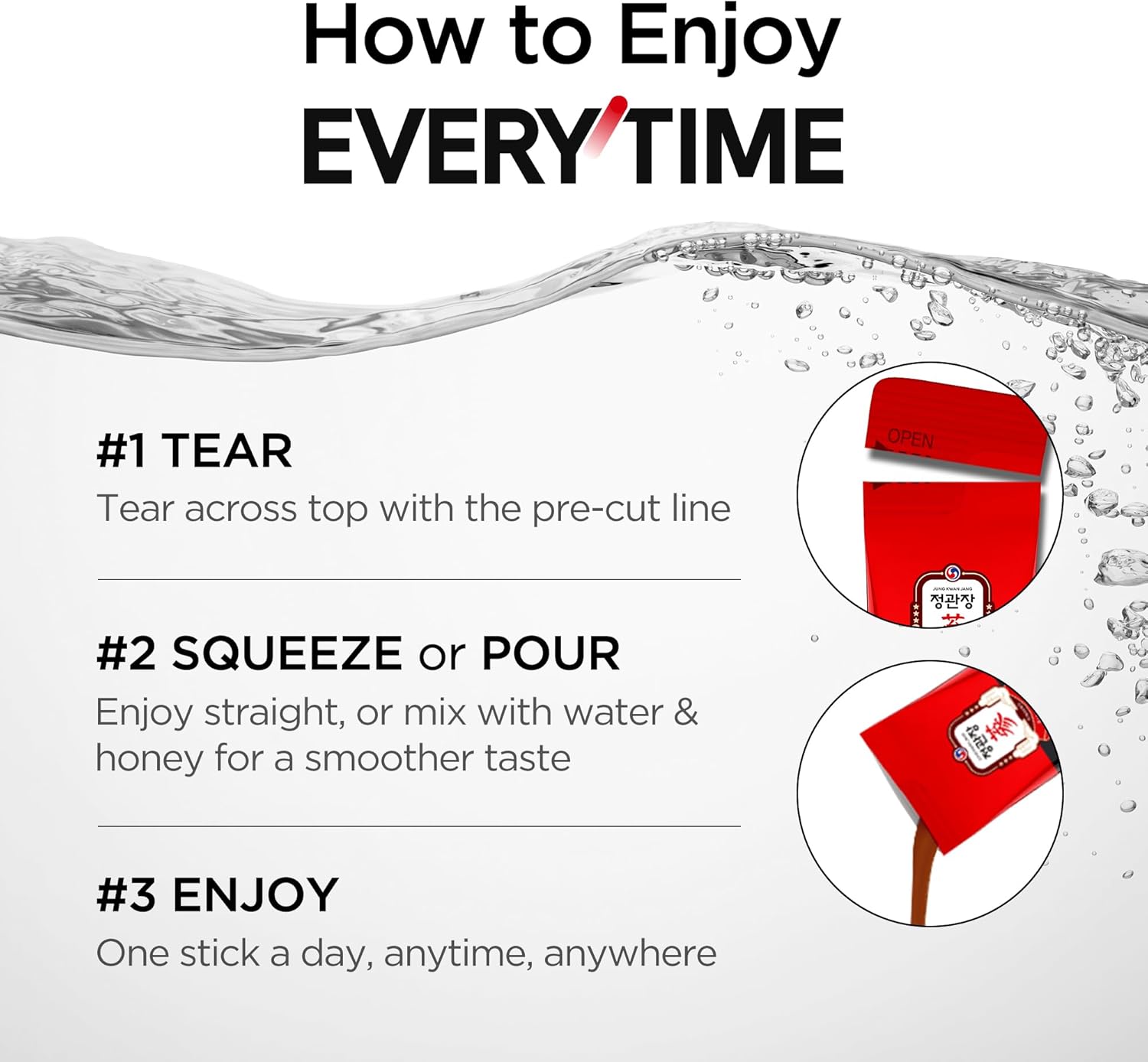 JUNG KWAN JANG Everytime Korean Red Ginseng Extract Stick 2,000mg Signature - Adaptogen Energy Drink, Liquid Stick Supplements with Propolis - Energy Boost & Immune Support, Caffeine Free (30 Sticks) - Image 6