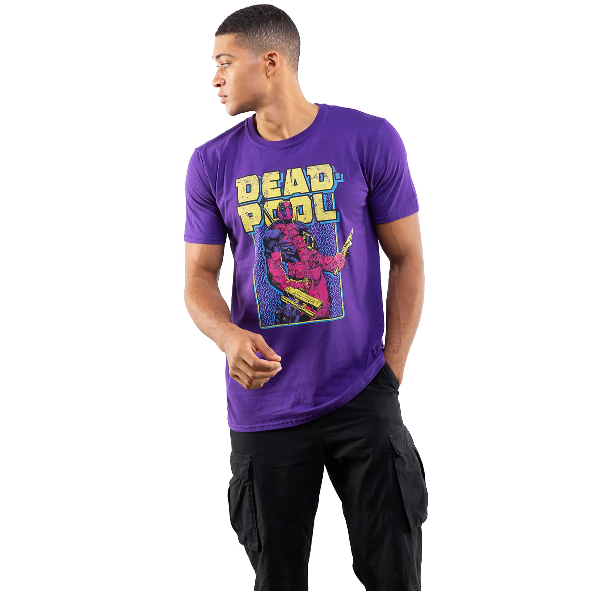 Deadpool - 90S - Mens T-Shirt - Purple - XLG