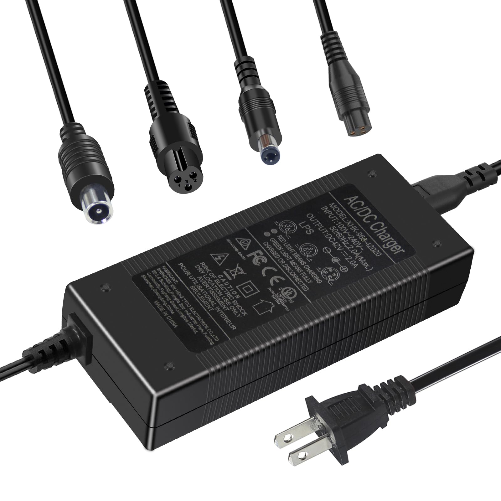 42V 2A Electric Scooter Charger is a Smart Charging Device Designed for 42 Volt Lithium Battery Packs, Suitable for Most of The Mainstream Electric Scooters and Electric Scooters