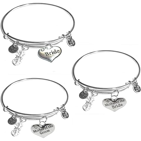 Hidden Hollow Beads Women's Made In USA Stainless Steel Message Charm Expandable Wire Bangle Bracelet, Popular, Stylish and Trendy, Arrives in a Gift Bag.