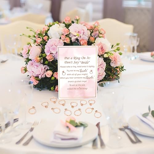 Miniatura 4 de Woanger Juego de despedida de soltera con 50 anillos falsos, temática de vegetación rústica, juegos de despedida de soltera, anillos de boda