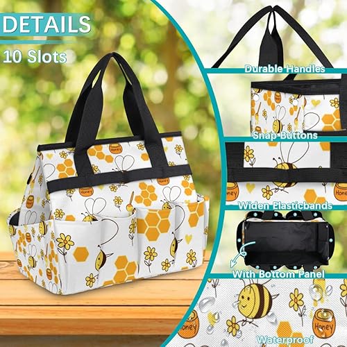 Miniatura 5 de Bolsa de herramientas de jardín de flores de abejas de dibujos animados para mujeres y hombres, bolsas de almacenamiento de herramientas de