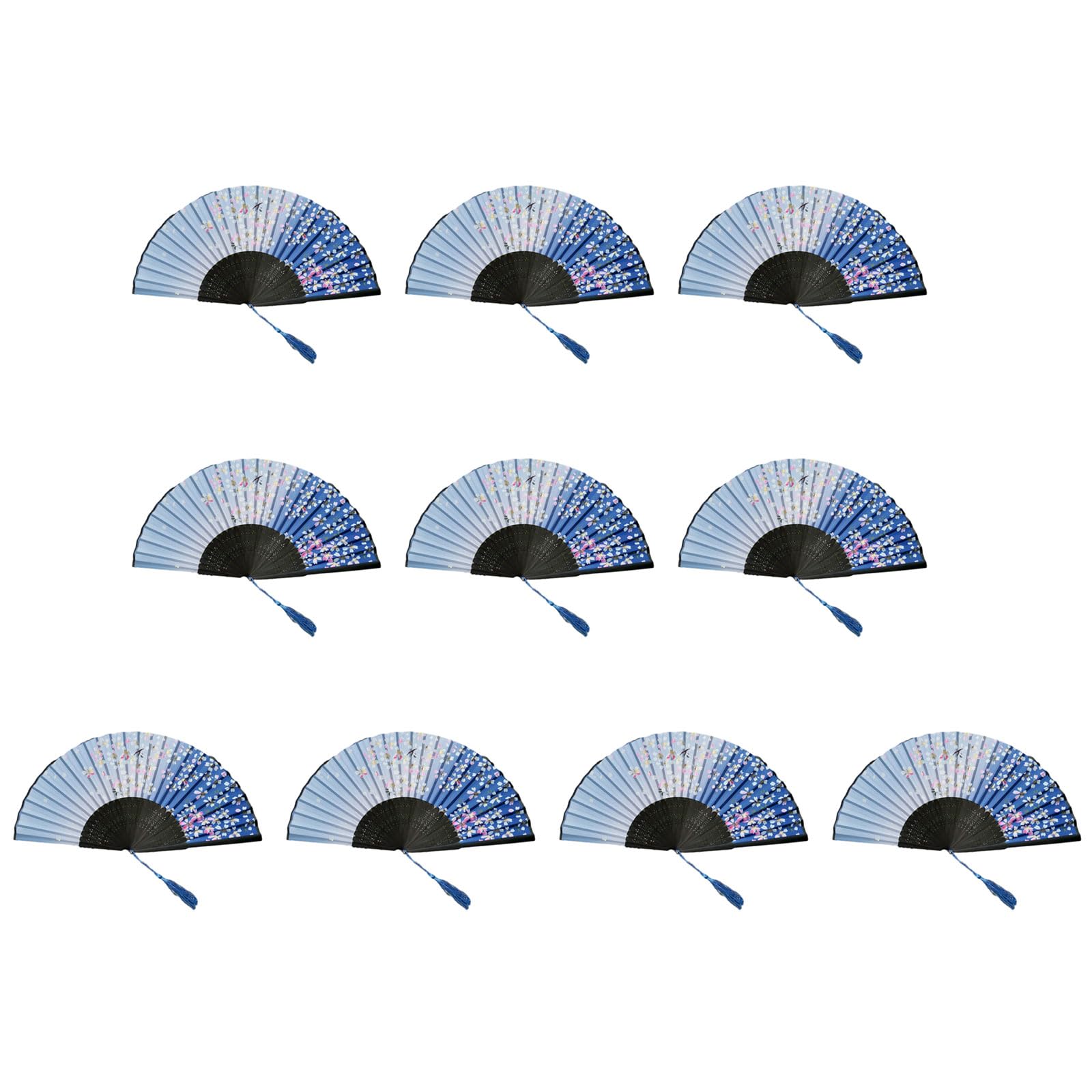 NRVTRE Of 10 Bamboo Fans, Handmade Chinese Folding Fan Performances Fan for Cooling, Decoration, and Collection Cooling