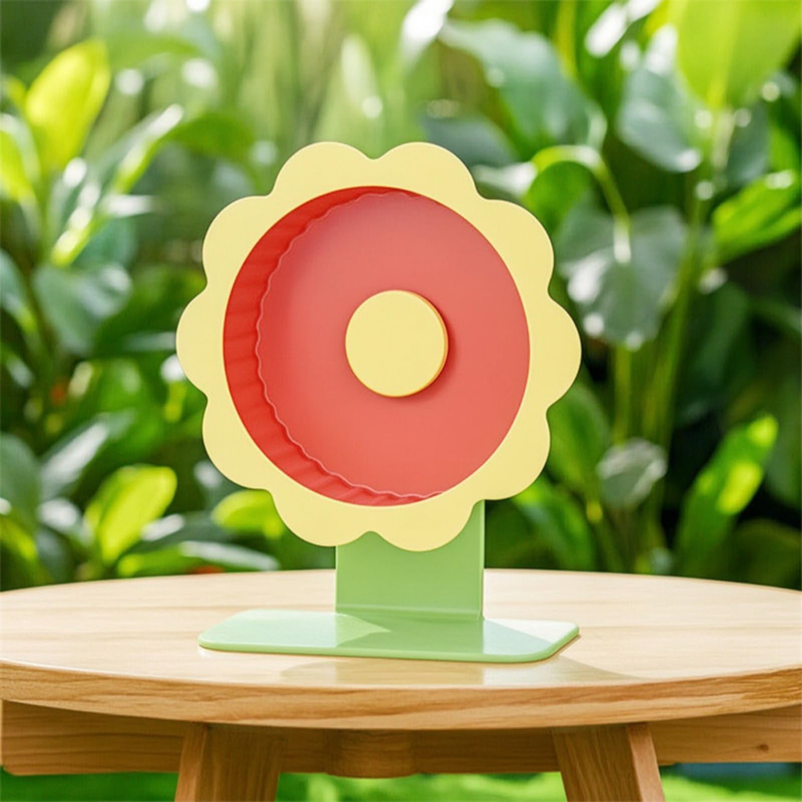 Roue d'exercice Hamster Roue d'Entraînement Piste Stable Acrylique Démontable Support Plat Roue Anti-Glisse Adaptée pour Hamster Doré Cage Intérieure et Gym Animaux, 26cm, Petite Marguerite