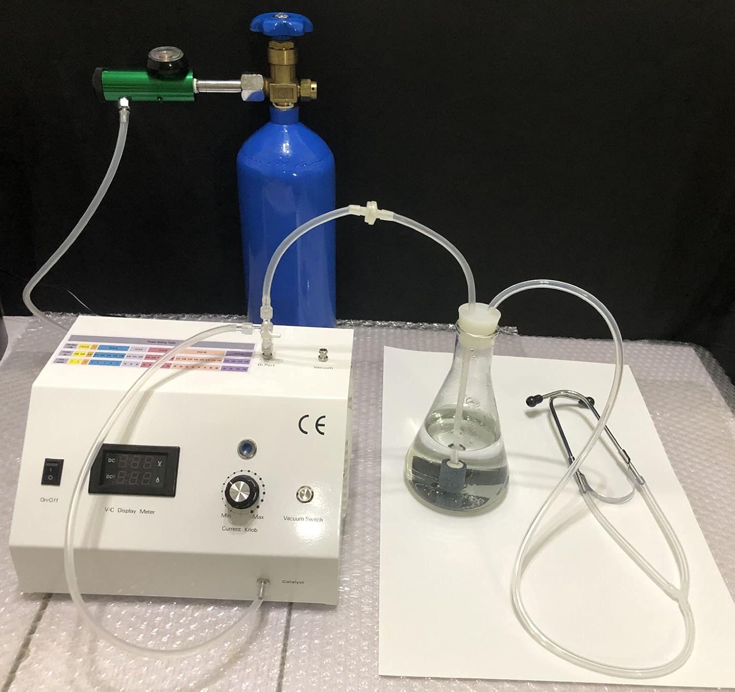 Ozone Ear Insufflation Kit with 500ml Glass Bottle and Ozone Stethoscope