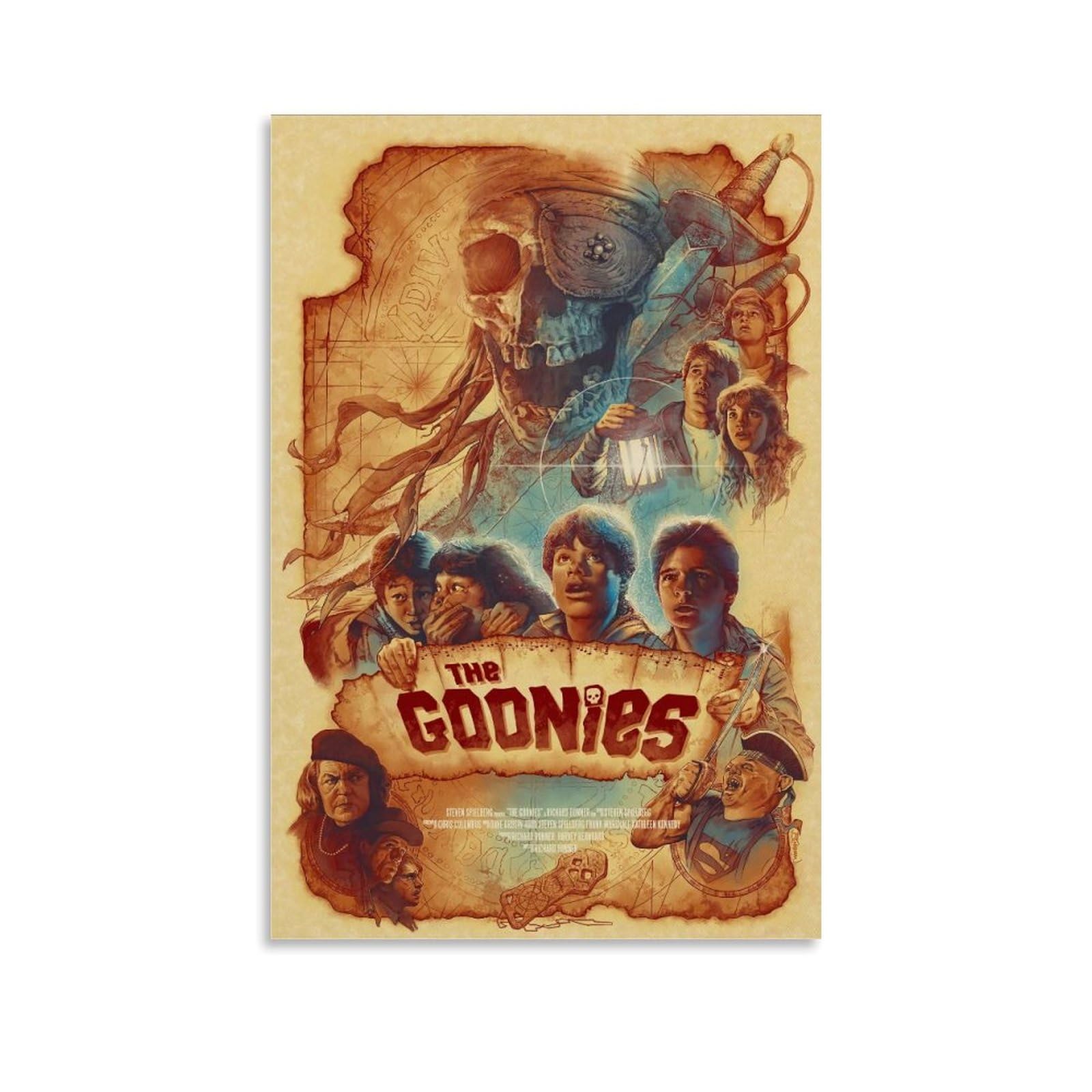 The Goonies Treasure Hunt Map Poster Poster Music Album Cover Poster Wall Art Decor Canvas Poster for Bedroom Artistic Poster Decoration Unframe-style 24x36inch(60x90cm)