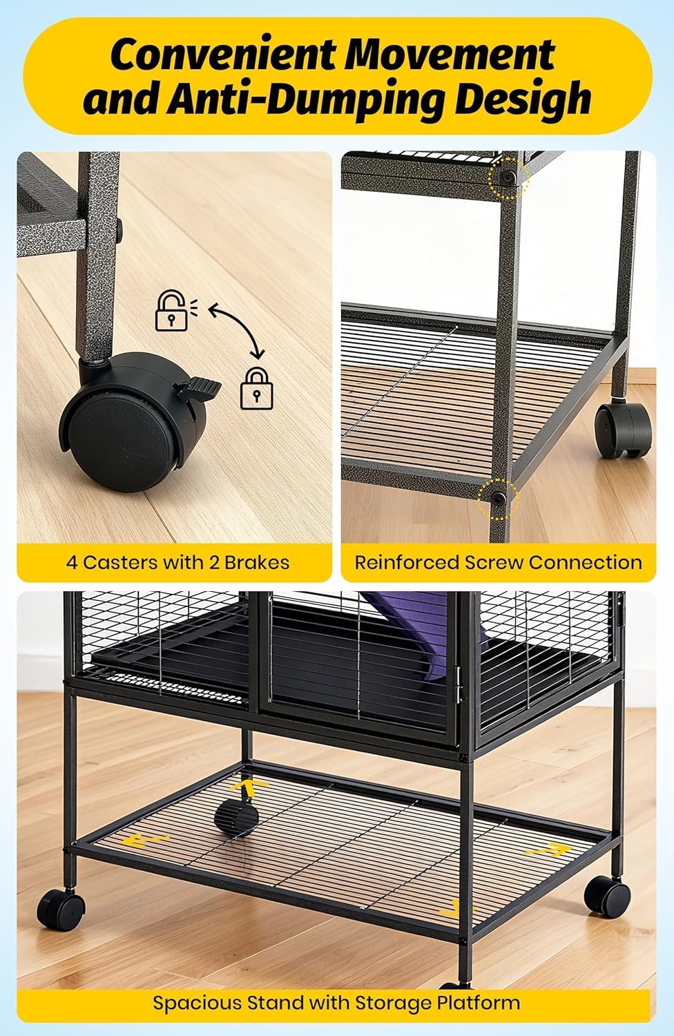 Kleintierkäfig, Käfige Laufställe Hamsterkäfig Mit Treppen Abnehmbarer Rampe,Nagerkäfig Meerschweinchen Häuschen Hasenhaus Ideal Für Frettchen, Chinchillas, Meerschweinchen Und Hamster Kaninchen