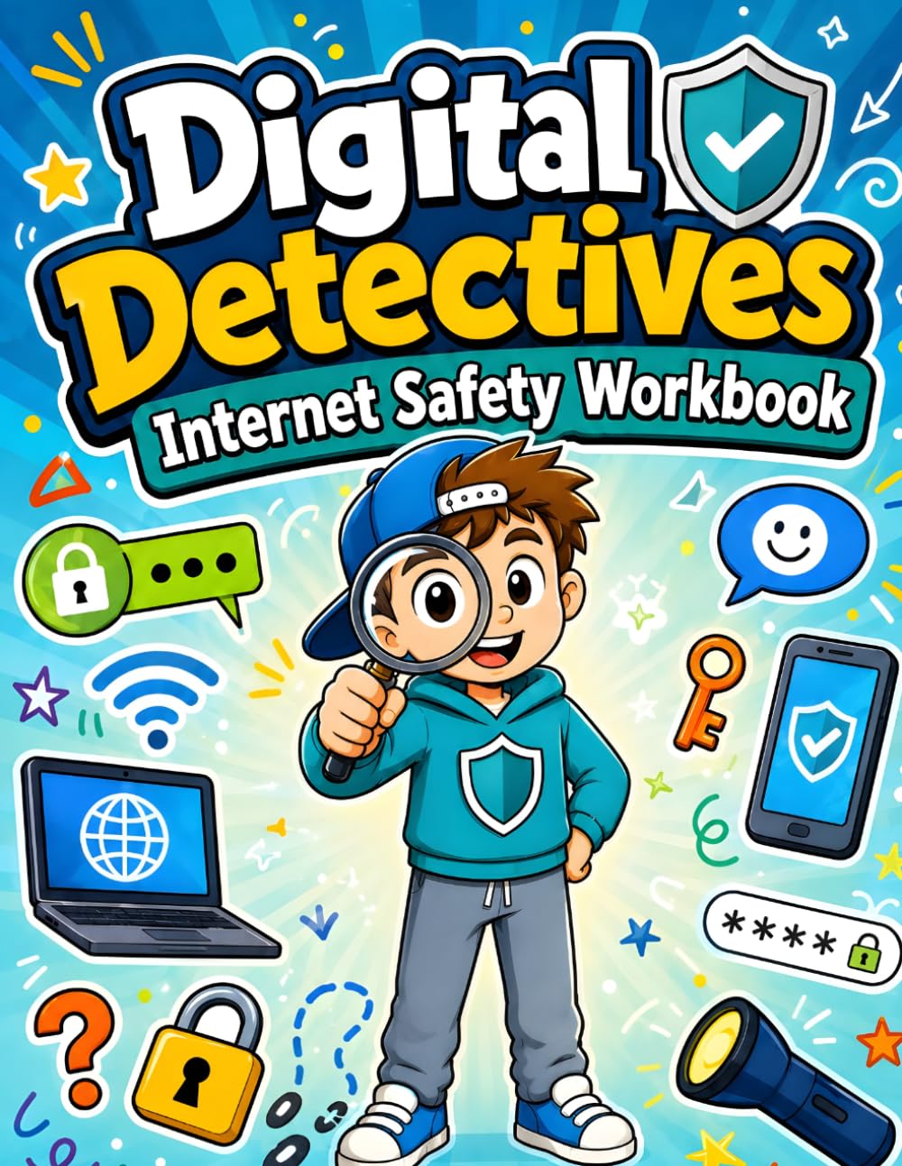 Digital Detectives: Internet Safety Workbook for Children Ages 7-9, Online Safety Rules, Privacy Basics, Passwords, Stranger Danger, Kindness, and Screen-Time Activities for Kids
