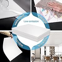 Vista 42 de Art3d 12-Pack Smooth Drop Ceiling Tile 2ft x 2ft - Fire-Rated, Waterproof, Reusable - Premium PVC, No Sag and Breakage - Cover 48 Sq. Ft, Black