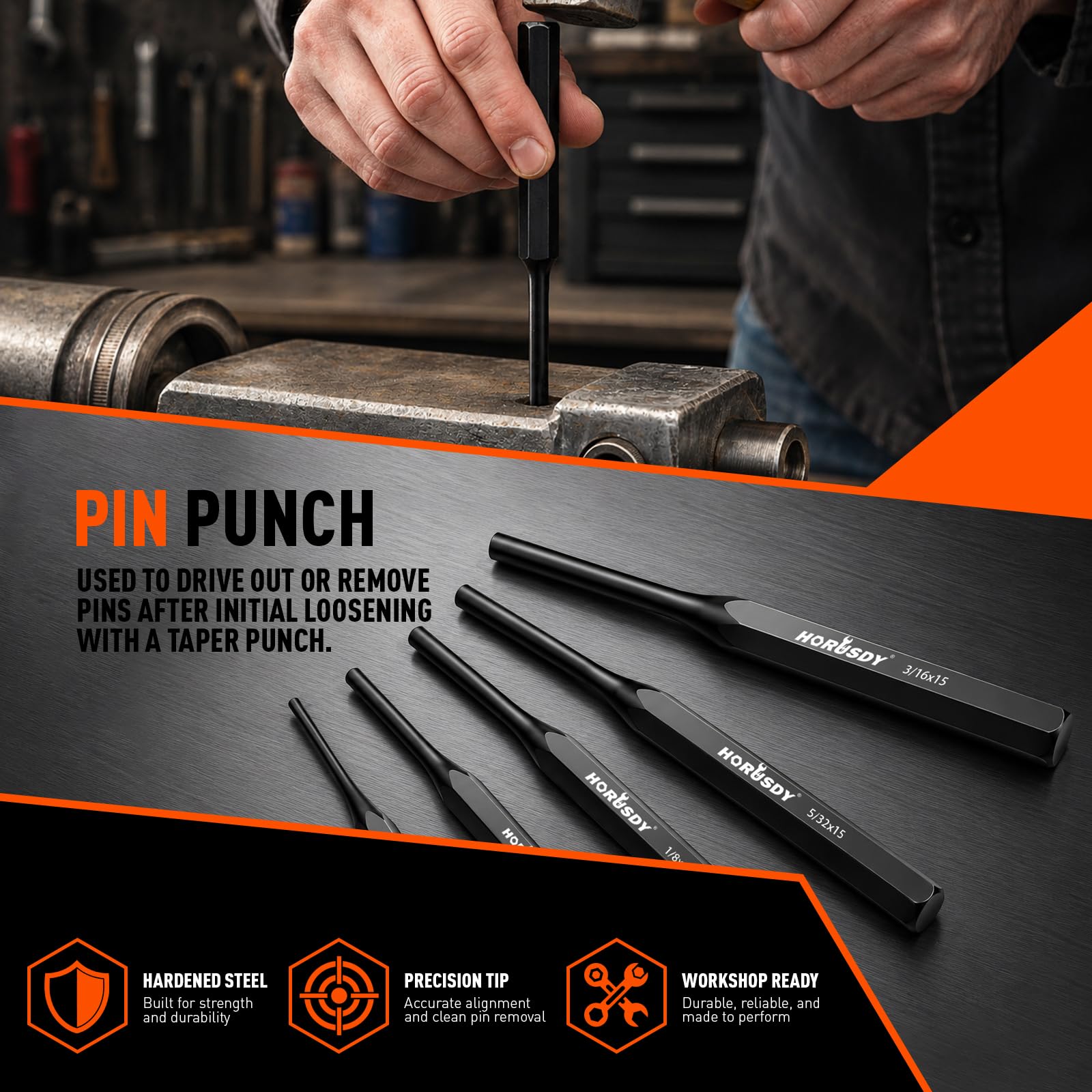 19-Piece Punch & Chisel Set - Metalworking Tools -3