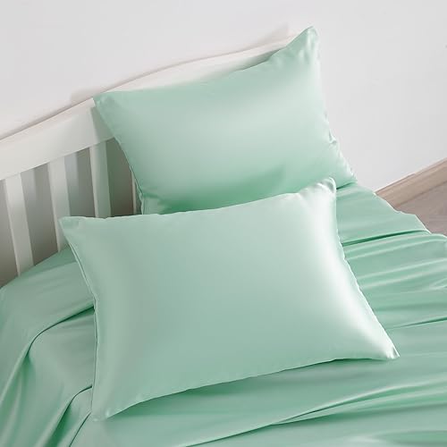 Miniatura 6 de NTBAY Fundas de almohada de satén de seda con cremallera para niños pequeños, paquete de 2 fundas de almohada con cremallera oculta de 13 x 18