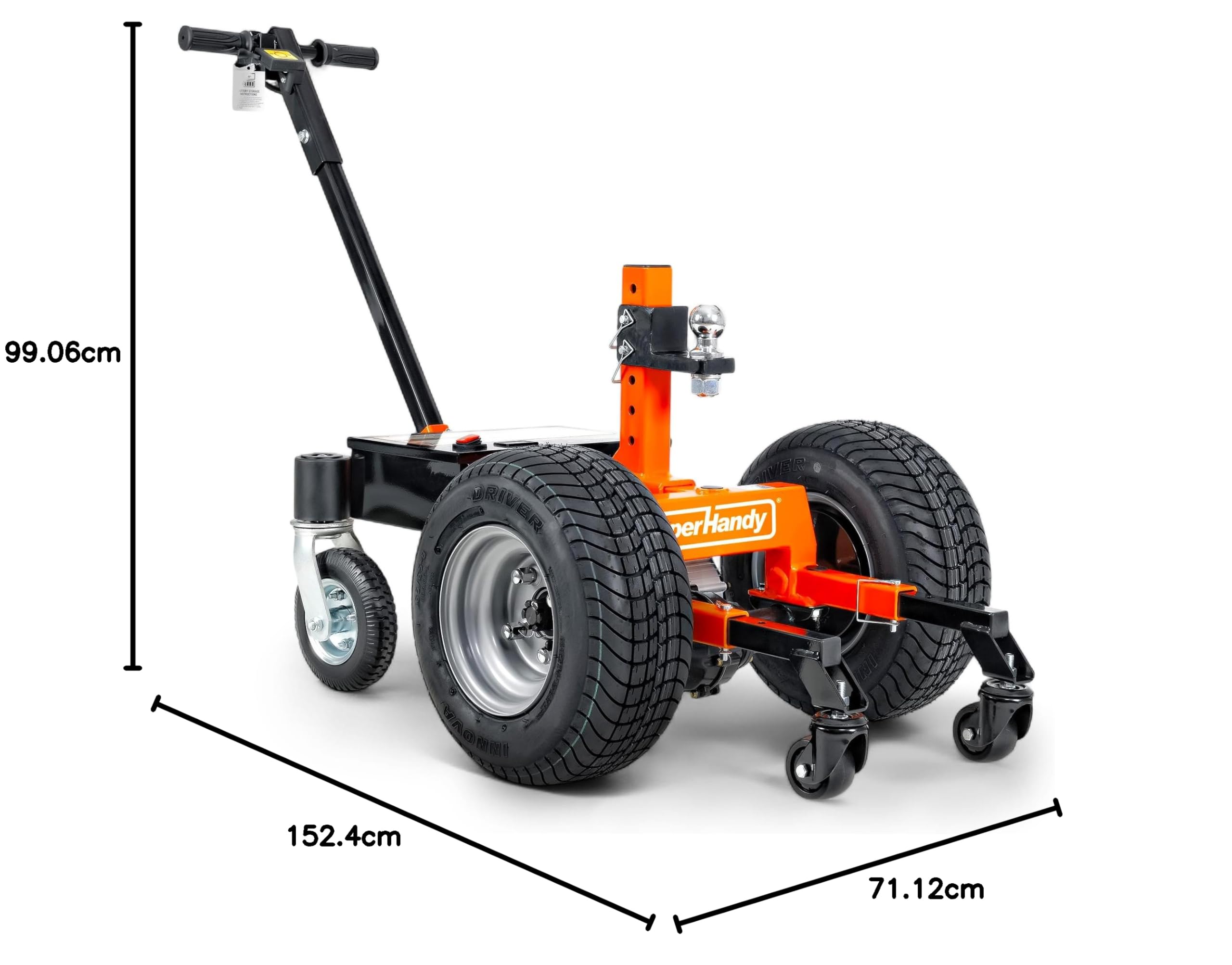 SuperHandy Anhängerrangierhilfe, max. Anhängergewicht 3.400 kg, 24 V, 9 Ah | 560 kg max. Stützlast; für Wohnwagen, Boots-, Nutz- und Viehanhänger; ausgelegt für Nennlast und Nennleistung