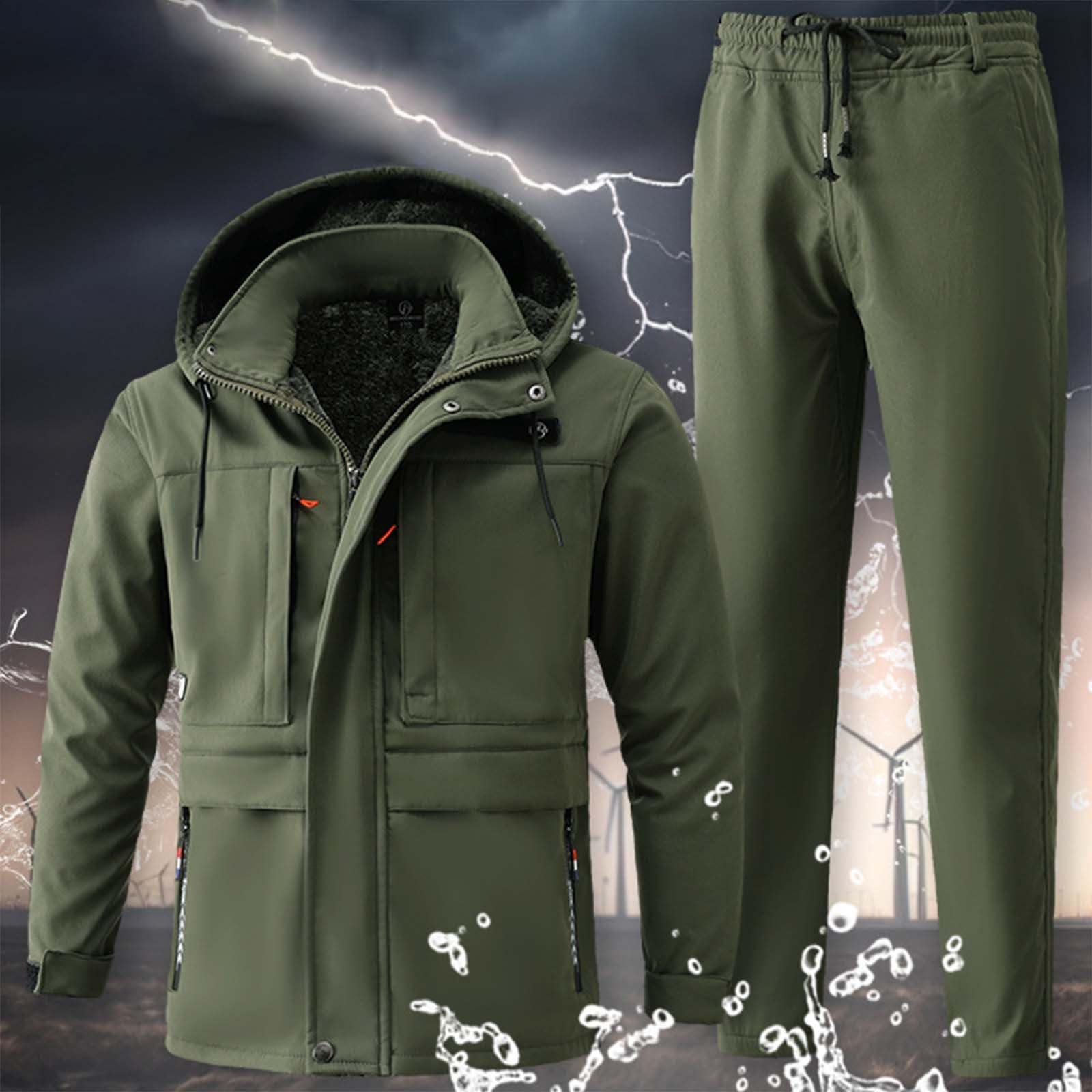 Tuta da Sci Outdoor da Uomo 2 Pezzi Tute Snowboard Tuta Combattimento Abbigliamento Militare Moda Invernale Impermeabile Mantieni Caldo Giacca Sci + Set Pantaloni Neve Sportiva