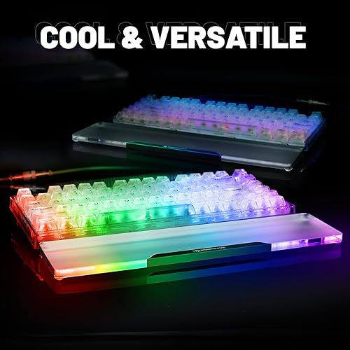 Miniatura 7 de Reposamuñecas para teclado acrílico, color negro, 68 teclas, ergonómico, reposamanos para teclado de computadora