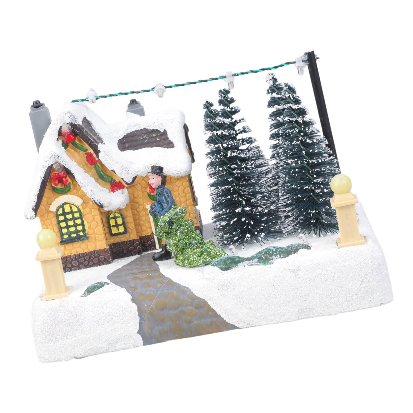 Décorations de Noël en résine lumineuses avec mélodies de Fête et double alimentation USB