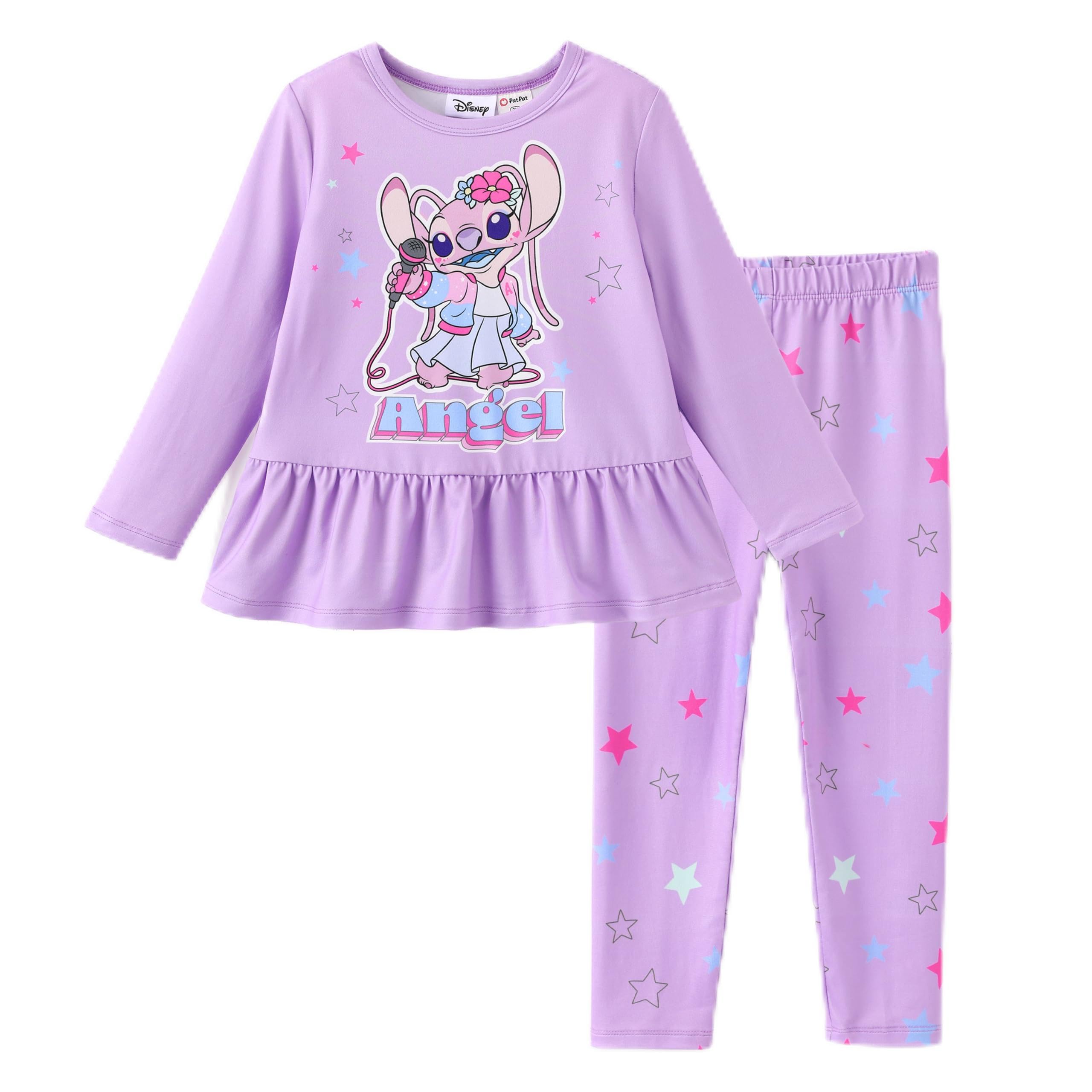 Disney Toddler Girls Clothes Long Sleeve Shirt Leggings 2pcs Outfits Set