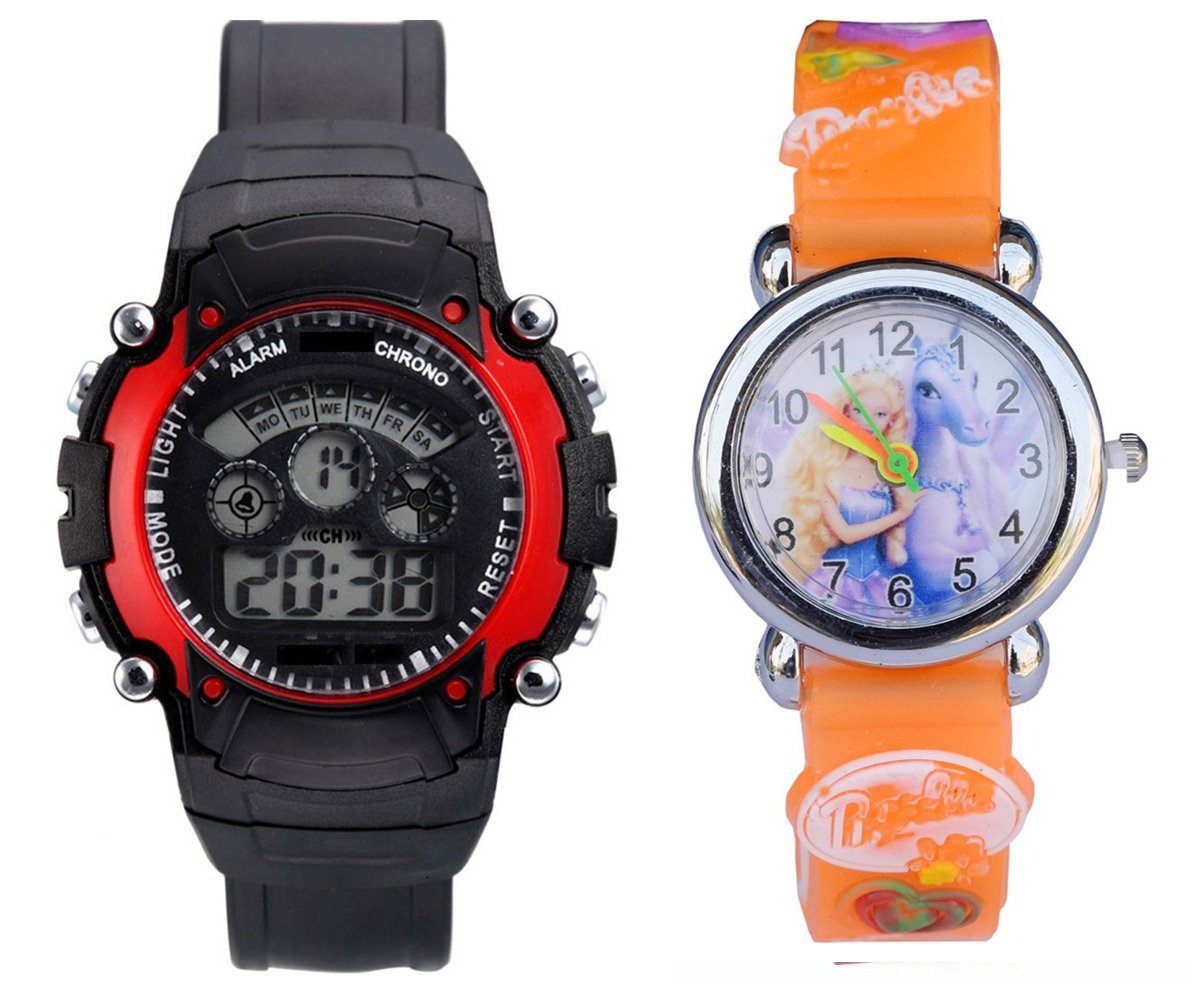 S S TRADERS_Barbie Orange Analog Watch and Seven Colors Red Watch for Kids-Good Gift for Kids (B01M7SNA9P) Amazon Price History, Amazon Price Tracker