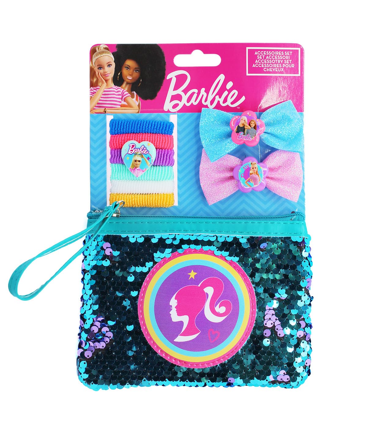Joy Toy Barbie – Set De 4 Pinzas Para El Pelo Con Motivos (5 X 15 Cm)