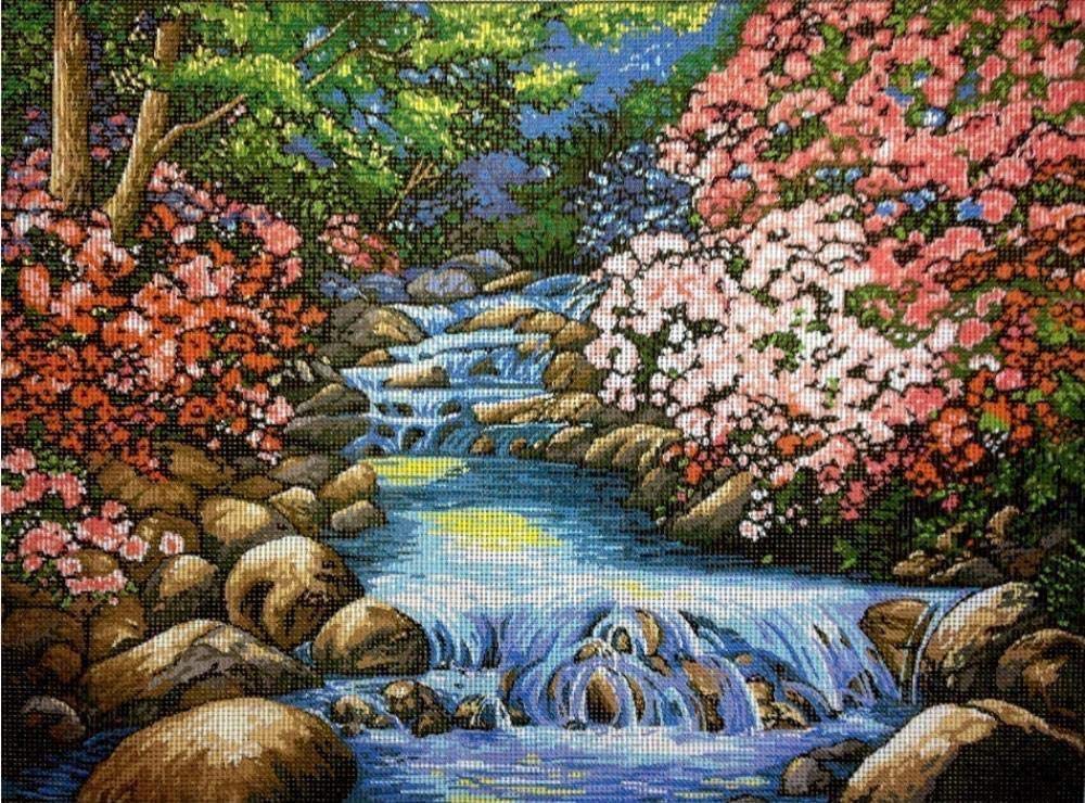 Kit de broderie au point de croix Riverside Scenery à offrir pour passionnés de loisirs créatifs