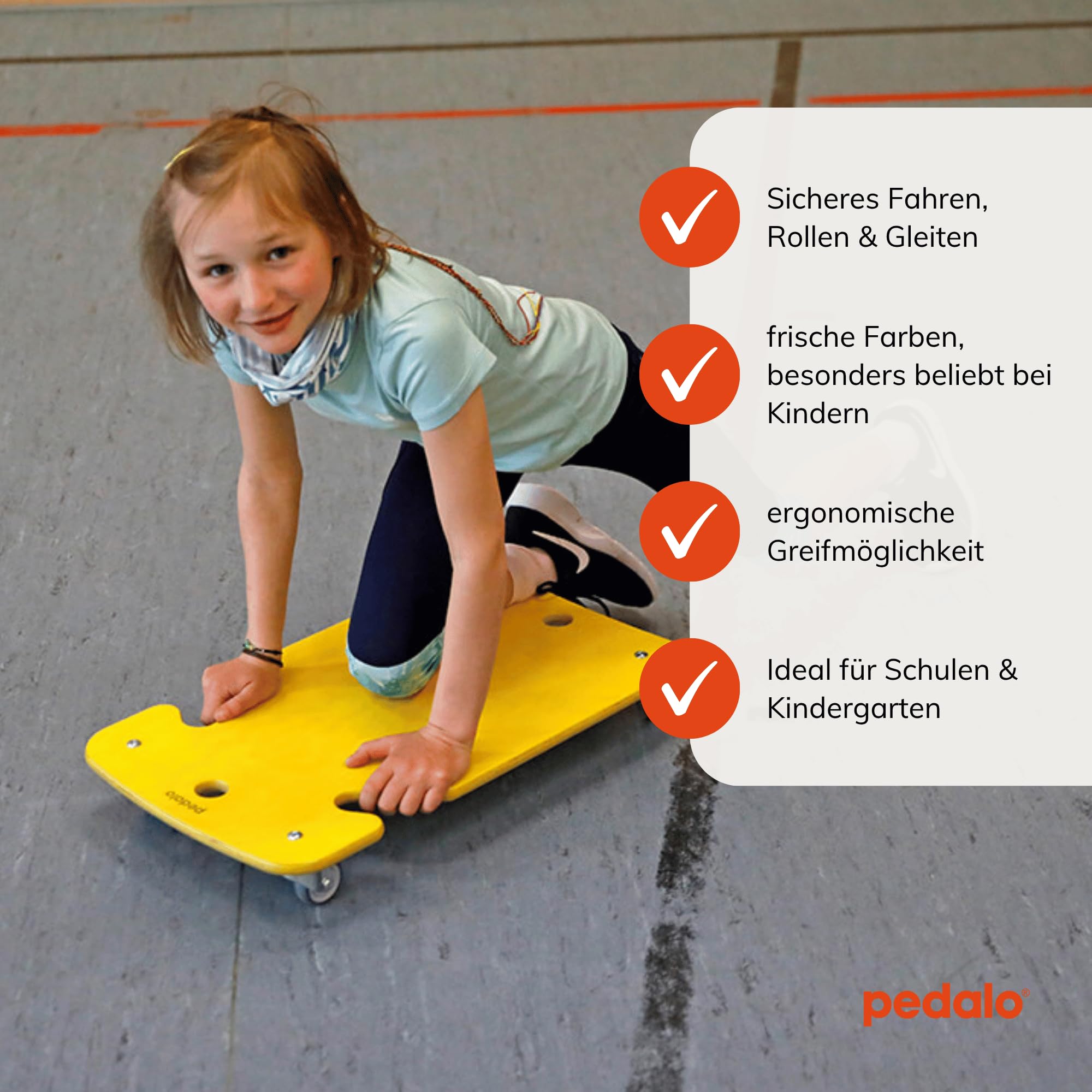 Pedalo® Rollbrett Safety I Holz-Rollbrett I Gleit-Rollbrett I Sport-Rollbrett I Kinder-Rollbrett (pink)