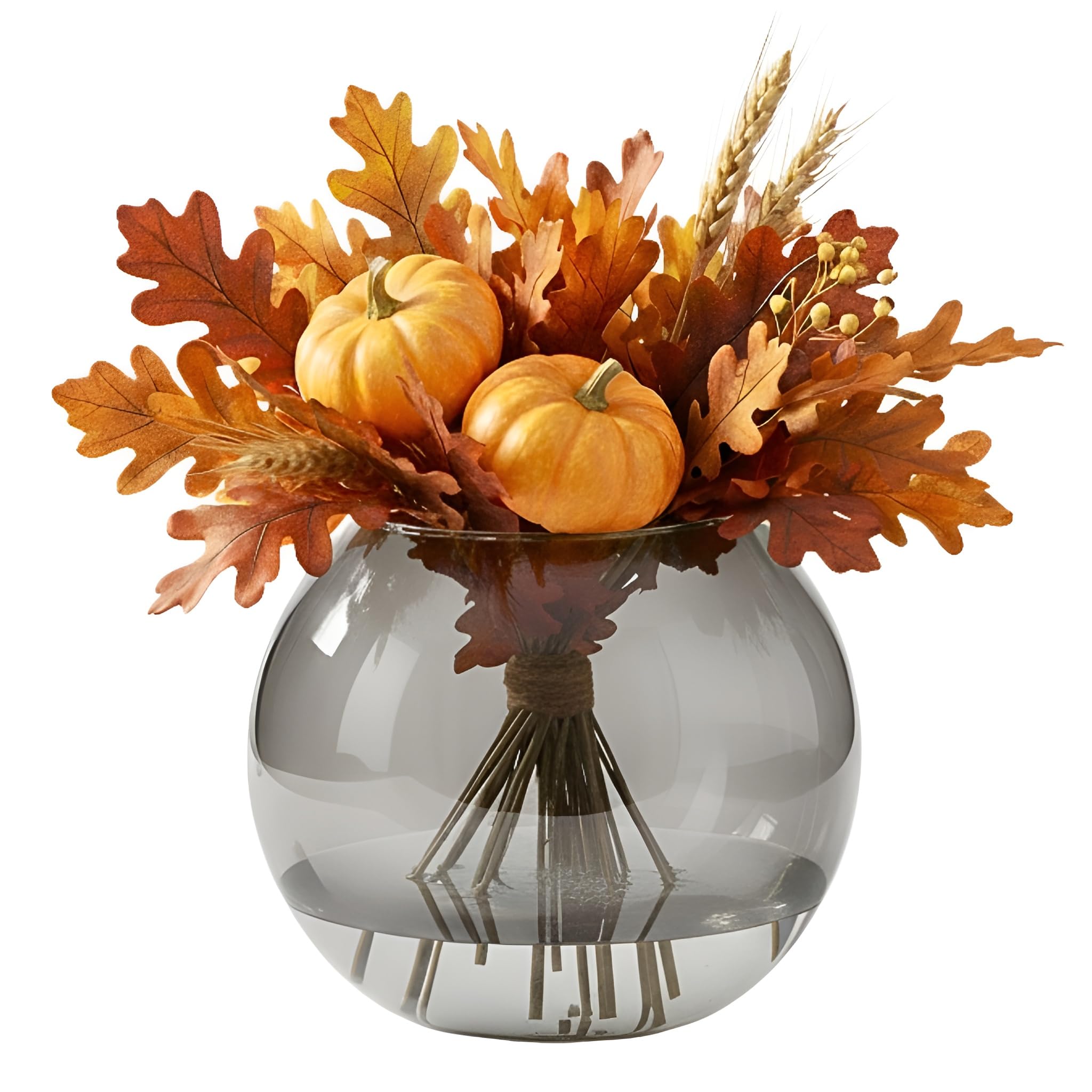 TREND FOR HOME Olivia - Vaso a sfera in vetro, Ø19 cm, altezza 15,5 cm, grigio