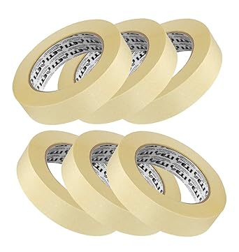 ELATAPES EXPAND STICKING POSSIBILITIES Tapes Masking Tape for Carpenters and Painters (6 Rolls of 24 mm X 20 m Each)