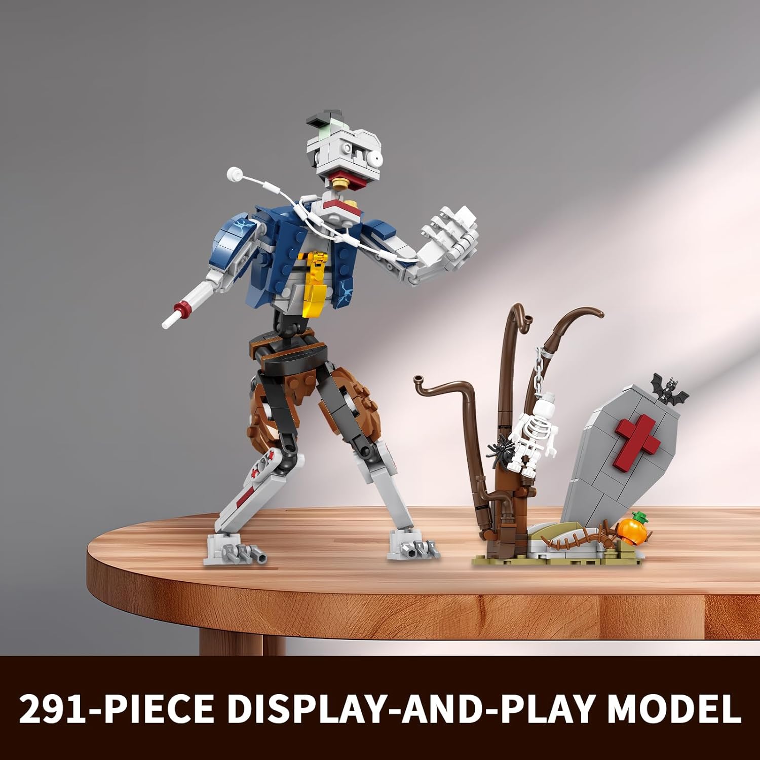 KAZI Halloween Building Toy Set,Whimsical Halloween Decoration with Staff Zombie Toys,Halloween Building Block Sets,Halloween Toys Gifts for Kids Ages 8 and up,Halloween Party Favors