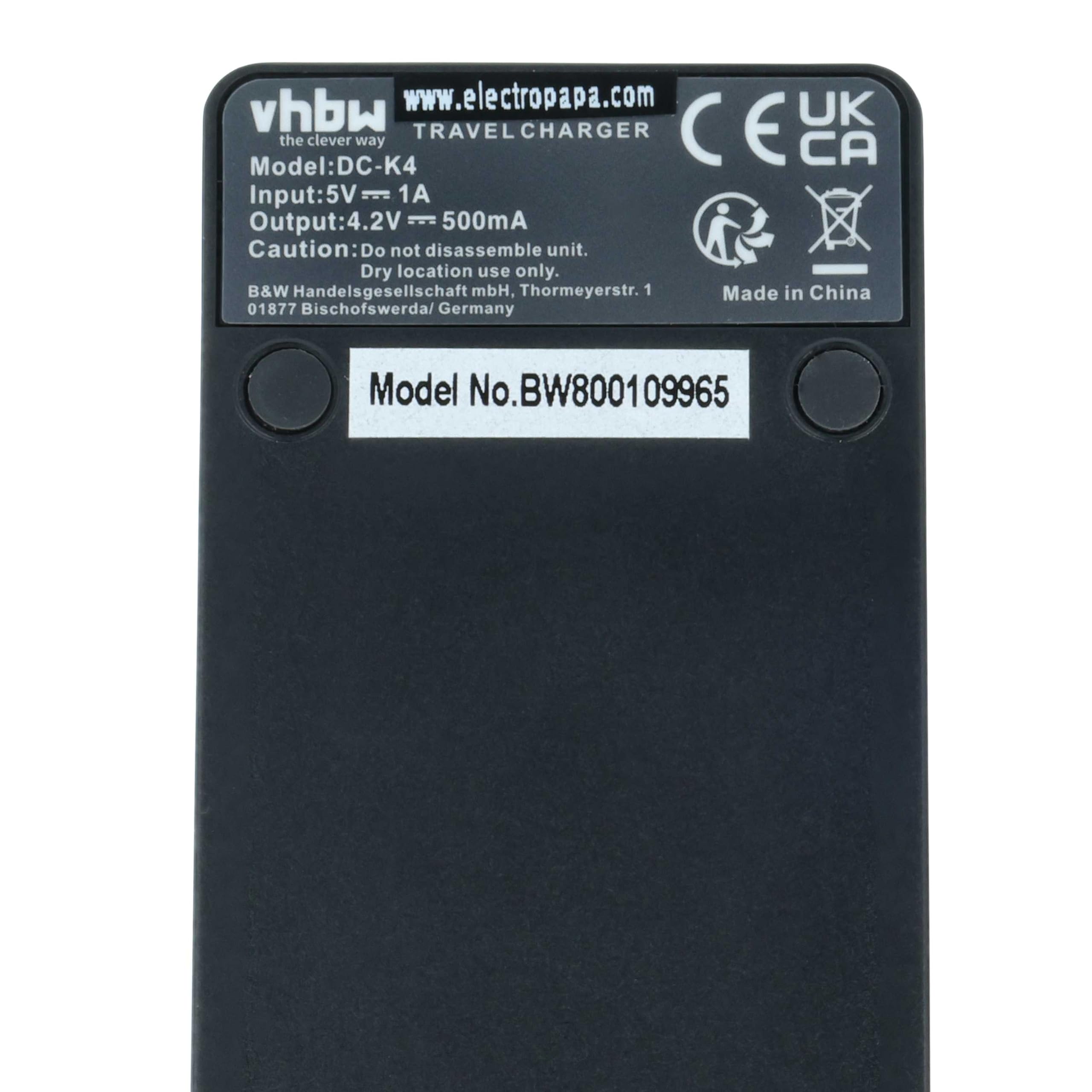vhbw caricatore USB-C compatibile con Sony Cybershot DSC-H400, DSC-HX300, DSC-H400V, DSC-HX350 camera + cavo USB-C + LED