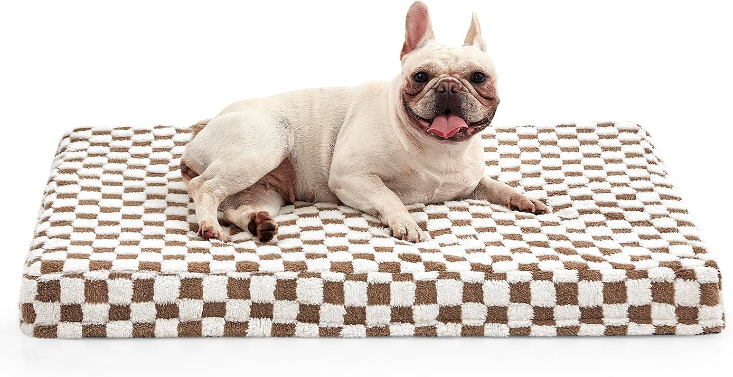 (Similar) JOEJOY Dog Bed for Medium Dogs, Large Orthopedic Dog Bed with Removable Washable Cover, Cute Modern Plush & Memory Egg Crate Foam Dog Bed, 30 x 20 inch, Brown