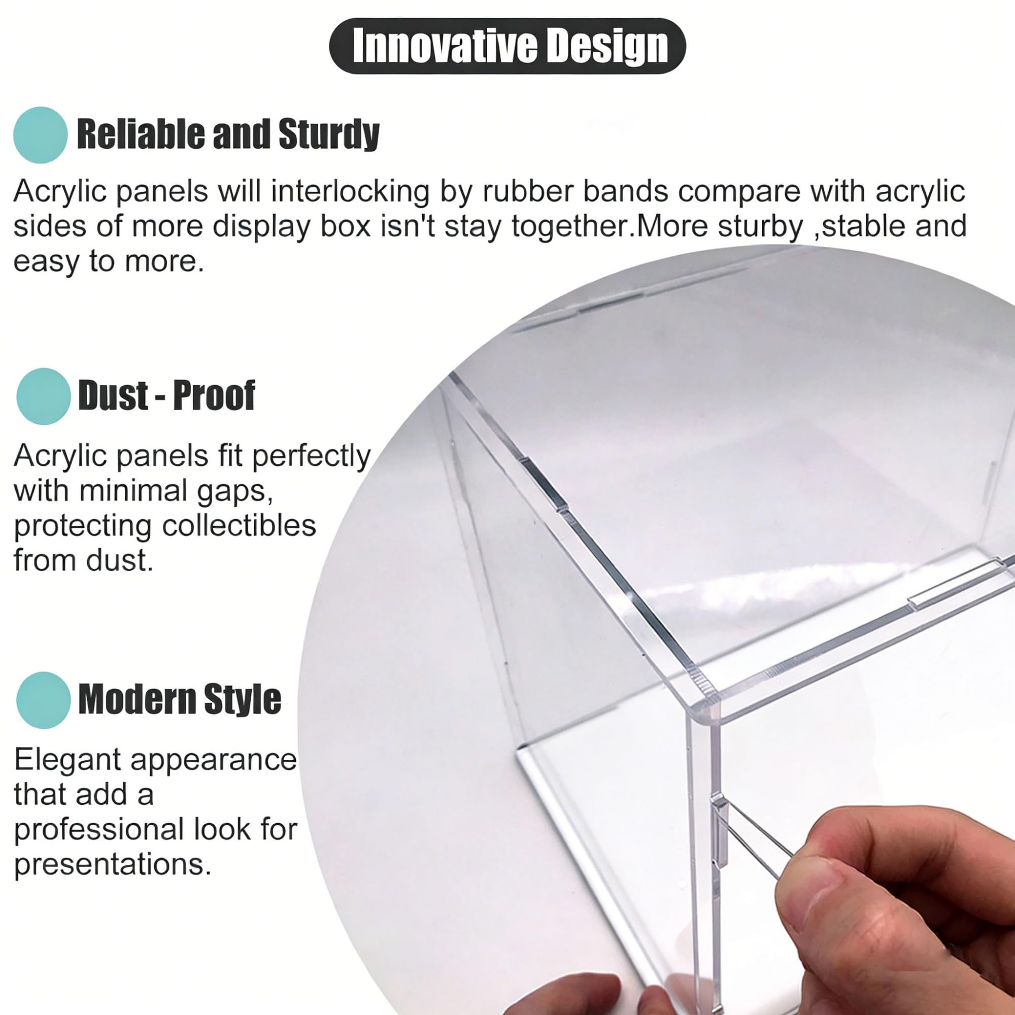 Caja metacrilato Transparente Caja Expositora De Acrílico Transparente Extra Grande De 60 Cm De Largo, Cubierta Antipolvo Apilable para Estudio