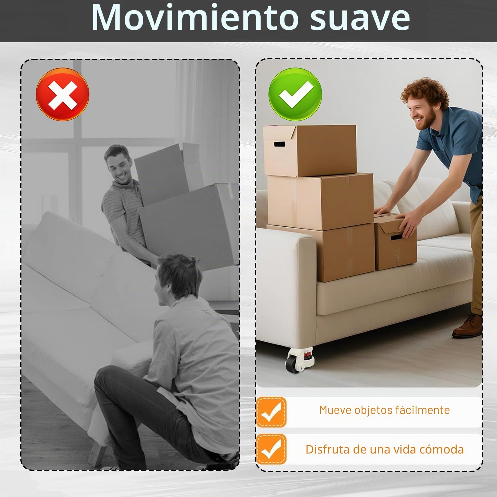 Juego de 4 Ruedas para Muebles Pesados, Capacidad Total de 2000kg Ruedas Giratorias M12 x 30mm Mover Muebles Pesados de 360 ​​Grados para Bancos de Trabajo y Muebles (2000KG)