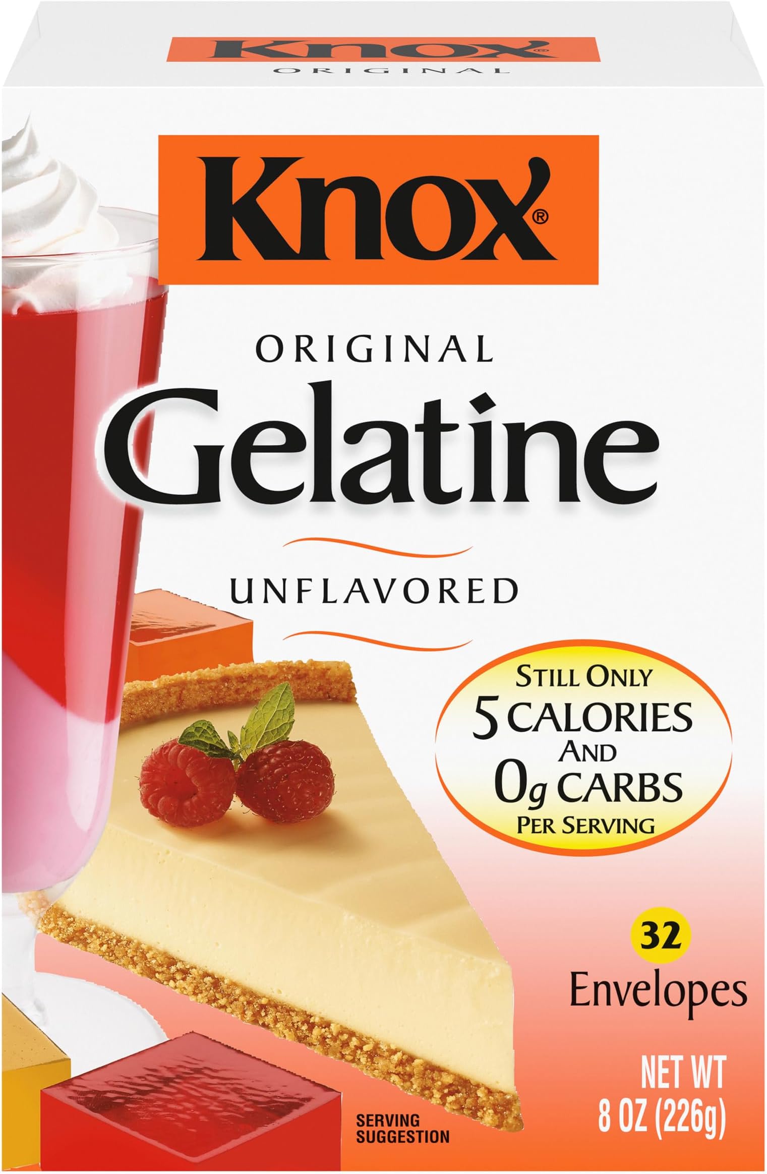 Original Unflavored Gelatine Dessert Mix (32 Packets)