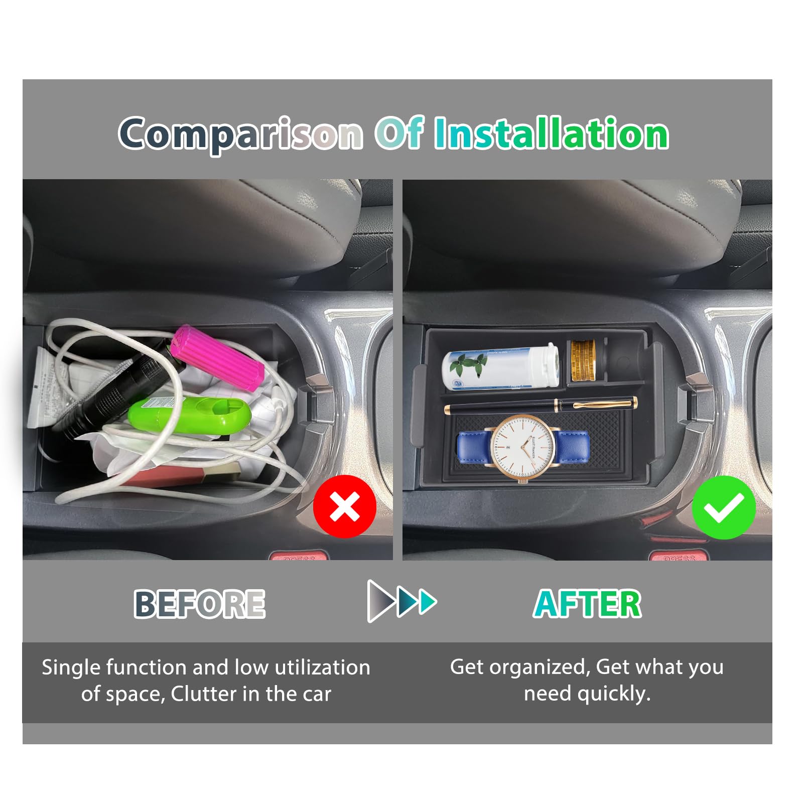 GAFAT Compatible con Nissan Juke F16 2020-2026 2027 Caja de Almacenamiento Consola Central, Juke F16 Accesorios Reposabrazos Organizador Bandeja Guantera [No Para Frenos Manuales]